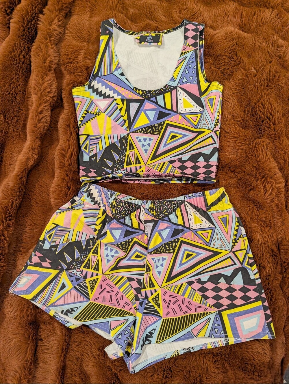 Retro 80s/90s Inspired Geometric Matching Two-Piece Set